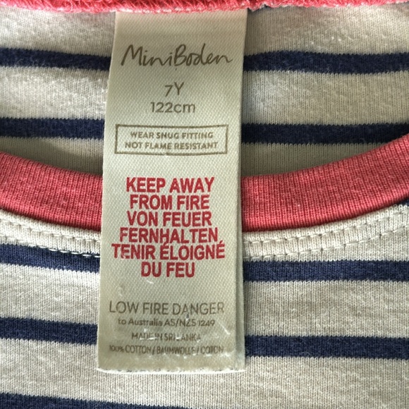 Mini Boden Girls Striped Top Size 7 years Pullover Round Neck - Picture 4 of 7